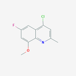 molecular formula C11H9ClFNO B11723451 4-Chloro-6-fluoro-8-methoxy-2-methylquinoline 