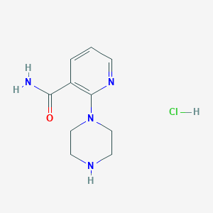 molecular formula C10H15ClN4O B11723465 2-(Piperazin-1-yl)pyridine-3-carboxamide hydrochloride 