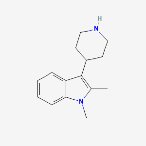 molecular formula C15H20N2 B11723471 1,2-dimethyl-3-(piperidin-4-yl)-1H-indole 