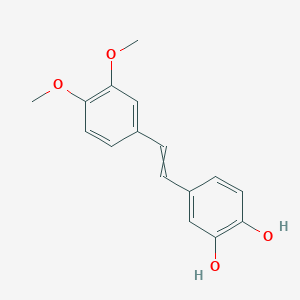 molecular formula C16H16O4 B11723595 4-[2-(3,4-dimethoxyphenyl)ethenyl]benzene-1,2-diol 