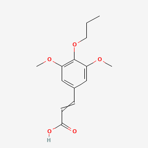 molecular formula C14H18O5 B11723630 3-(3,5-dimethoxy-4-propoxyphenyl)prop-2-enoic acid 