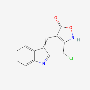 molecular formula C13H9ClN2O2 B11723863 3-(chloromethyl)-4-(indol-3-ylidenemethyl)-2H-1,2-oxazol-5-one 