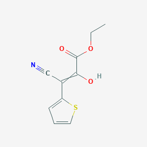 molecular formula C10H9NO3S B11723885 Ethyl 3-cyano-2-hydroxy-3-(thiophen-2-yl)prop-2-enoate 