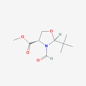 molecular formula C10H17NO4 B11723900 Methyl (2S,4S)-2-tert-butyl-3-formyl-1,3-oxazolidine-4-carboxylate CAS No. 93250-92-1