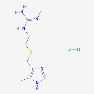 molecular formula C9H18ClN5S B11723904 N''-methyl-N-(2-{[(5-methyl-1H-imidazol-4-yl)methyl]sulfanyl}ethyl)guanidine hydrochloride 