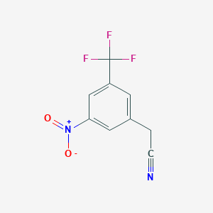 molecular formula C9H5F3N2O2 B11723955 2-[3-Nitro-5-(trifluoromethyl)phenyl]acetonitrile 