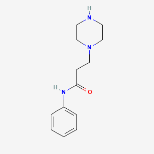 molecular formula C13H19N3O B11723978 N-phenyl-3-(piperazin-1-yl)propanamide 