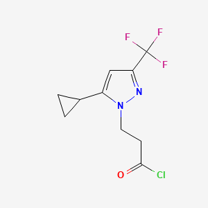 3-[5-cyclopropyl-3-(trifluoromethyl)-1H-pyrazol-1-yl]propanoyl chloride