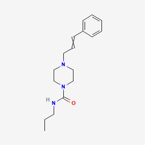 molecular formula C17H25N3O B11724077 4-(3-phenylprop-2-en-1-yl)-N-propylpiperazine-1-carboxamide 