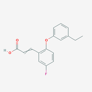 molecular formula C17H15FO3 B11724078 3-[2-(3-ethylphenoxy)-5-fluorophenyl]prop-2-enoic acid 