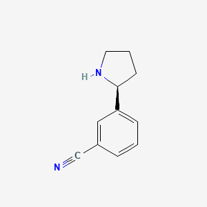 molecular formula C11H12N2 B11724126 (S)-3-(pyrrolidin-2-yl)benzonitrile 