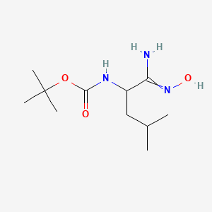 molecular formula C11H23N3O3 B11724128 tert-butyl N-(1-amino-1-hydroxyimino-4-methylpentan-2-yl)carbamate 