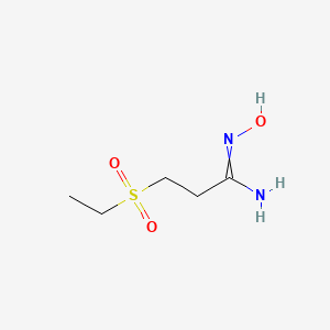 molecular formula C5H12N2O3S B11724188 3-ethylsulfonyl-N'-hydroxypropanimidamide 