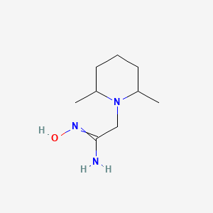 molecular formula C9H19N3O B11724216 2-(2,6-dimethylpiperidin-1-yl)-N'-hydroxyethanimidamide 