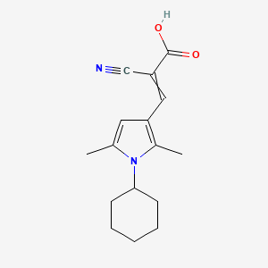 2-Cyano-3-(1-cyclohexyl-2,5-dimethylpyrrol-3-yl)prop-2-enoic acid