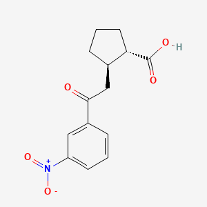 molecular formula C14H15NO5 B11724250 (1S,2R)-2-[2-(3-Nitrophenyl)-2-oxoethyl]cyclopentane-1-carboxylic acid 