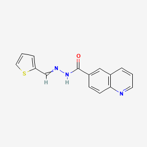 molecular formula C15H11N3OS B11724270 N'-[(thiophen-2-yl)methylidene]quinoline-6-carbohydrazide 