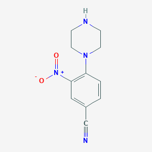 molecular formula C11H12N4O2 B11724283 3-Nitro-4-piperazin-1-ylbenzonitrile 