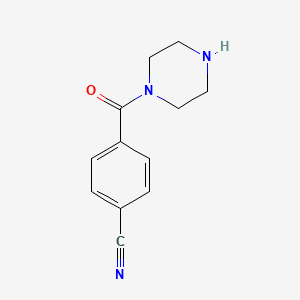 molecular formula C12H13N3O B11724286 4-(Piperazine-1-carbonyl)benzonitrile 