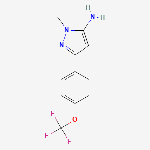 molecular formula C11H10F3N3O B11724321 1-methyl-3-[4-(trifluoromethoxy)phenyl]-1H-pyrazol-5-amine 