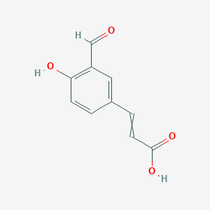 molecular formula C10H8O4 B11724330 3-(3-Formyl-4-hydroxyphenyl)prop-2-enoic acid 