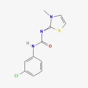 molecular formula C11H10ClN3OS B11724410 1-(3-Chlorophenyl)-3-(3-methyl-1,3-thiazol-2-ylidene)urea 