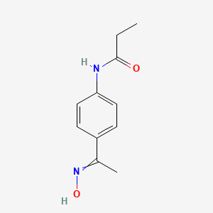 molecular formula C11H14N2O2 B11724466 N-[4-(N-hydroxy-C-methylcarbonimidoyl)phenyl]propanamide 