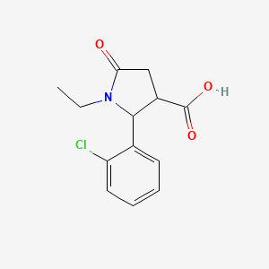 molecular formula C13H14ClNO3 B11724485 2-(2-Chlorophenyl)-1-ethyl-5-oxopyrrolidine-3-carboxylic acid 