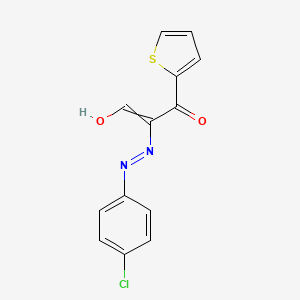 molecular formula C13H9ClN2O2S B11724511 2-[2-(4-Chlorophenyl)diazen-1-yl]-3-hydroxy-1-(thiophen-2-yl)prop-2-en-1-one 