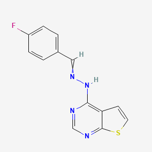 1-[(4-Fluorophenyl)methylidene]-2-{thieno[2,3-d]pyrimidin-4-yl}hydrazine