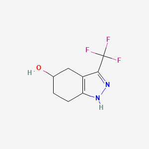 molecular formula C8H9F3N2O B11724531 4,5,6,7-Tetrahydro-5-hydroxy-3-trifluoromethyl-1H-indazole 