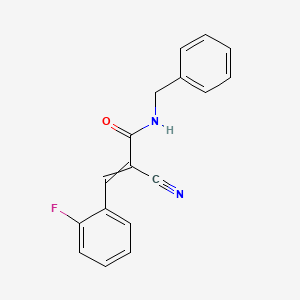 molecular formula C17H13FN2O B11724580 N-benzyl-2-cyano-3-(2-fluorophenyl)prop-2-enamide 