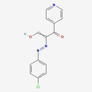 molecular formula C14H10ClN3O2 B11724646 2-[2-(4-Chlorophenyl)diazen-1-yl]-3-hydroxy-1-(pyridin-4-yl)prop-2-en-1-one 