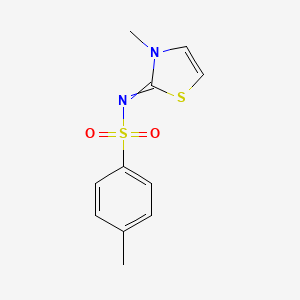 molecular formula C11H12N2O2S2 B11724692 4-methyl-N-(3-methyl-1,3-thiazol-2-ylidene)benzenesulfonamide 