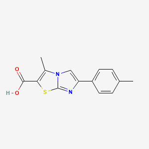 molecular formula C14H12N2O2S B11724706 3-Methyl-6-(4-methylphenyl)imidazo[2,1-b][1,3]thiazole-2-carboxylic acid 