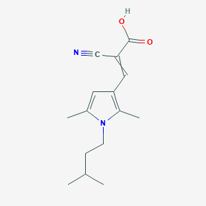 molecular formula C15H20N2O2 B11724712 2-cyano-3-[2,5-dimethyl-1-(3-methylbutyl)pyrrol-3-yl]prop-2-enoic Acid 