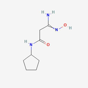 molecular formula C8H15N3O2 B11724723 3-amino-N-cyclopentyl-3-hydroxyiminopropanamide 