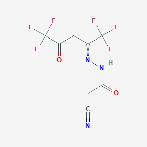 2-cyano-N'-(1,1,1,5,5,5-hexafluoro-4-oxopentan-2-ylidene)acetohydrazide