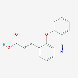 molecular formula C16H11NO3 B11724744 3-[2-(2-cyanophenoxy)phenyl]prop-2-enoic Acid 