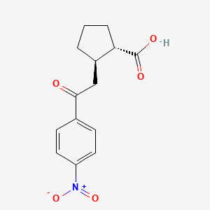 molecular formula C14H15NO5 B11724809 (1S,2R)-2-[2-(4-Nitrophenyl)-2-oxoethyl]cyclopentane-1-carboxylic acid 