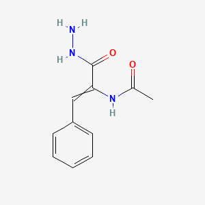 molecular formula C11H13N3O2 B11724873 N-[1-(hydrazinecarbonyl)-2-phenyleth-1-en-1-yl]acetamide 