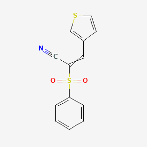 molecular formula C13H9NO2S2 B11724886 2-(Benzenesulfonyl)-3-(thiophen-3-yl)prop-2-enenitrile 