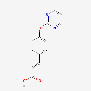 molecular formula C13H10N2O3 B11724919 3-[4-(Pyrimidin-2-yloxy)phenyl]prop-2-enoic acid 