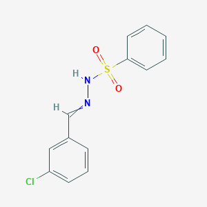 molecular formula C13H11ClN2O2S B11724929 N'-[(3-chlorophenyl)methylidene]benzenesulfonohydrazide 