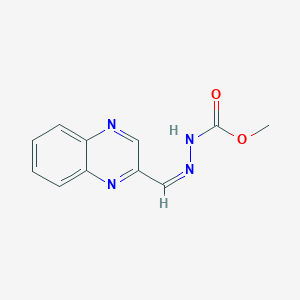 molecular formula C11H10N4O2 B11724945 Hydrazinecarboxylic acid, (2-quinoxalinylmethylene)-, methyl ester (9CI); Desoxycarbadox; Methyl 3-(2-quinoxalinylmethylene)carbazate 