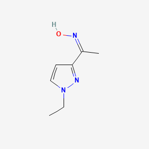 molecular formula C7H11N3O B11724955 (E)-N-[1-(1-ethyl-1H-pyrazol-3-yl)ethylidene]hydroxylamine 