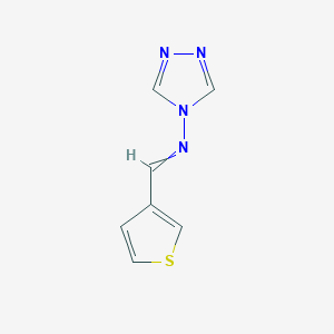 molecular formula C7H6N4S B11724956 1-thiophen-3-yl-N-(1,2,4-triazol-4-yl)methanimine 