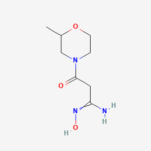 molecular formula C8H15N3O3 B11724960 N'-hydroxy-3-(2-methylmorpholin-4-yl)-3-oxopropanimidamide 