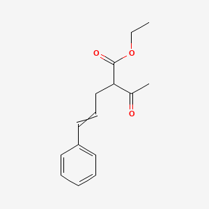 molecular formula C15H18O3 B11724976 Ethyl 2-acetyl-5-phenylpent-4-enoate 