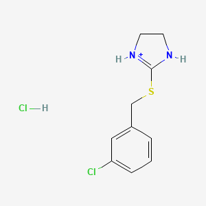 2-{[(3-chlorophenyl)methyl]sulfanyl}-4,5-dihydro-1H-imidazol-3-ium hydrochloride